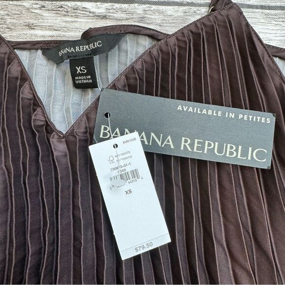 Banana Republic Women's Accordion Pleat Brown Red Ombre Tank Top XS Extra Small - Picture 9 of 12